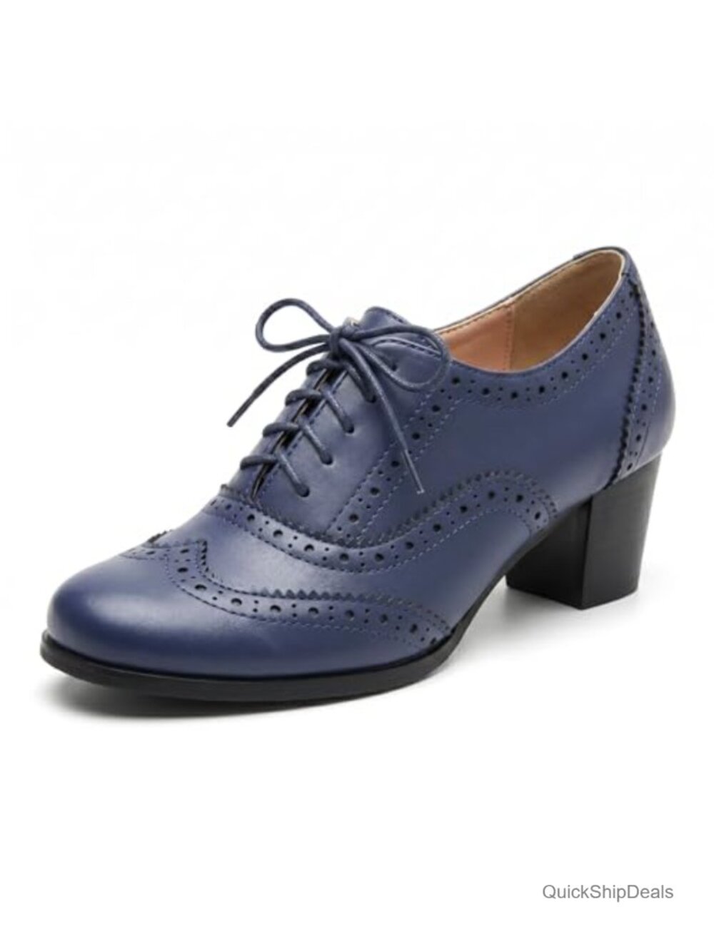 Vintage 1950s Oxford Shoes Women Lace Up Platform Chunky Heel Pumps